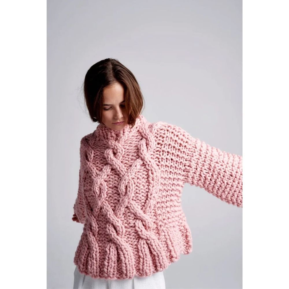 Free People Urban Fisherman Sweater - Merino LOOPY MANGO One size - New